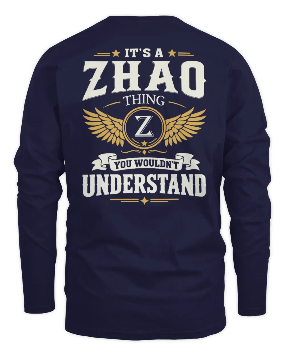 ZHAO KT06-M008 It’s a [NAME] Thing – You Wouldn’t Understand | Personalized Vintage T-Shirt - Men's Long Sleeved T-Shirt - Navy
