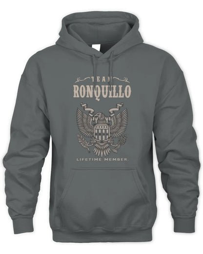 RONQUILLO TP06-K82 – Personalized Classic Style Apparel “Team NAME Lifetime Member” - Unisex Hoodie - Charcoal