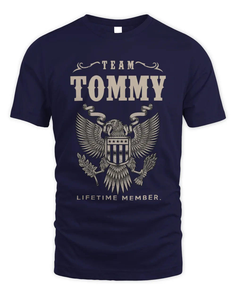 TOMMY TP06-K82 – Personalized Classic Style Apparel “Team NAME Lifetime Member” - Unisex Standard T-Shirt - Navy