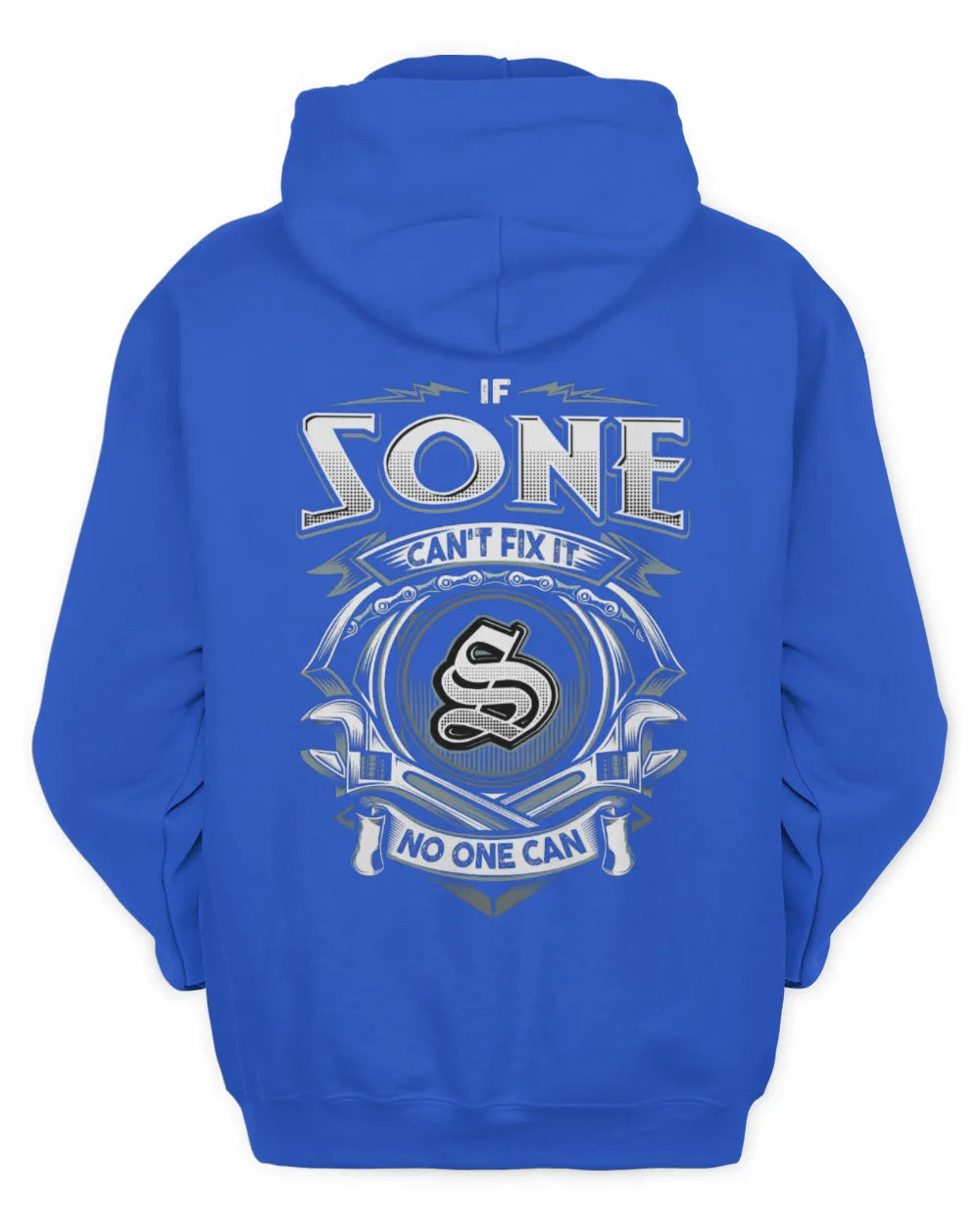 SONE AP81-K4-626 - Personalized Ahmed Quote Apparel “If Ahmed Can't Fix It, No One Can” - Unisex Hoodie - Royal
