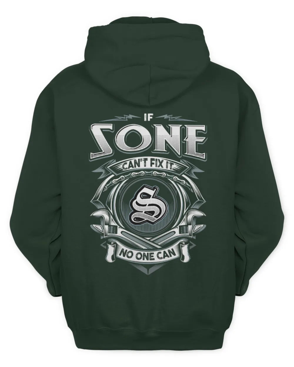 SONE AP81-K4-626 - Personalized Ahmed Quote Apparel “If Ahmed Can't Fix It, No One Can” - Unisex Hoodie - Forest Green
