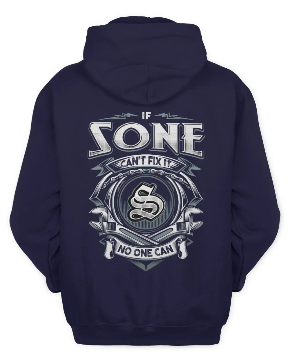 SONE AP81-K4-626 - Personalized Ahmed Quote Apparel “If Ahmed Can't Fix It, No One Can” - Unisex Hoodie - Navy