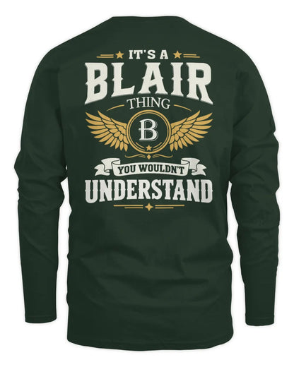 BLAIR KT06-M008 It’s a [NAME] Thing – You Wouldn’t Understand | Personalized Vintage T-Shirt - Men's Long Sleeved T-Shirt - Forest Green