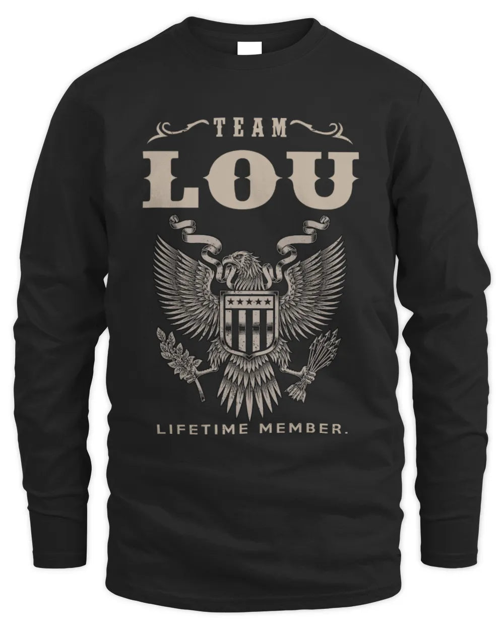 LOU TP06-K82 – Personalized Classic Style Apparel “Team NAME Lifetime Member” - Men's Long Sleeved T-Shirt - Black