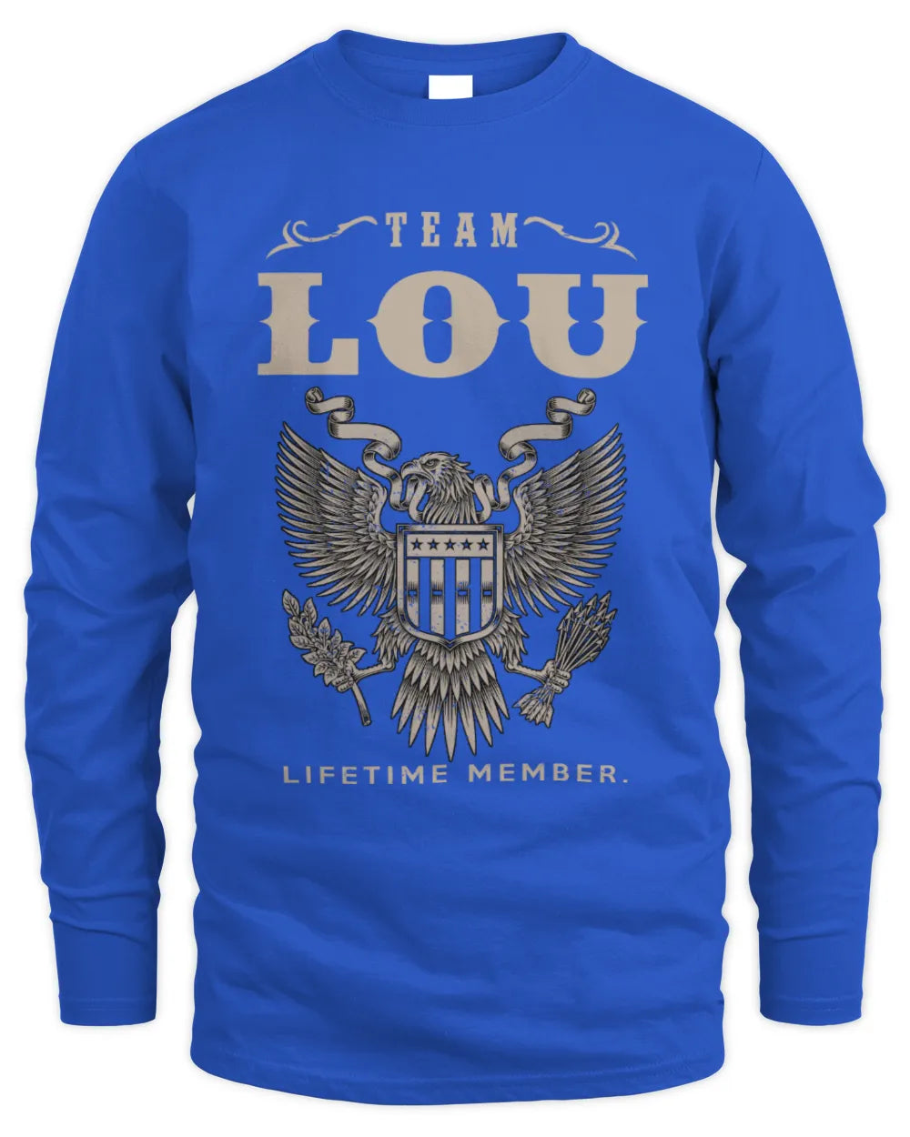 LOU TP06-K82 – Personalized Classic Style Apparel “Team NAME Lifetime Member” - Men's Long Sleeved T-Shirt - Royal