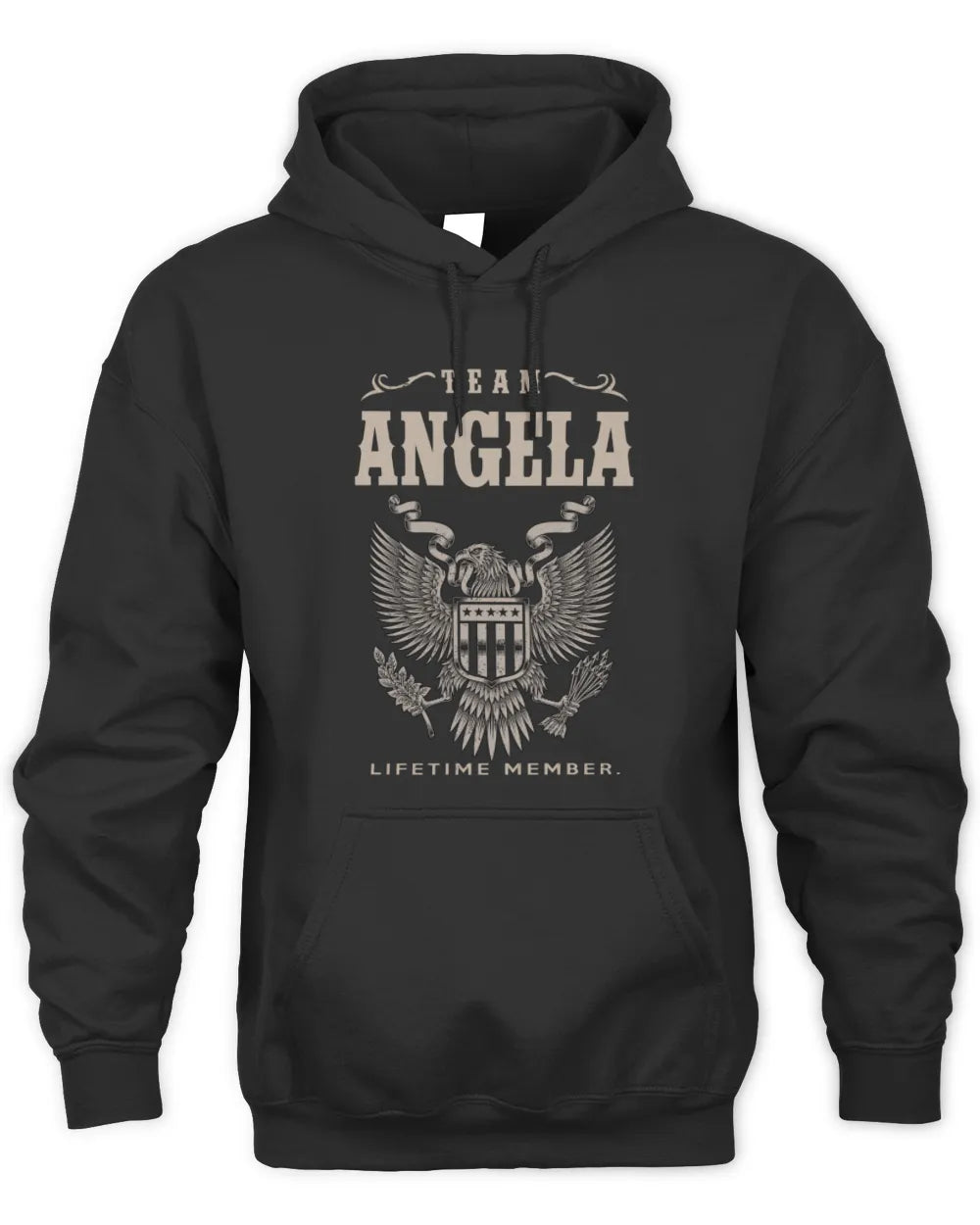 ANGELA TP06-K82 – Personalized Classic Style Apparel “Team NAME Lifetime Member” - Unisex Hoodie - Black