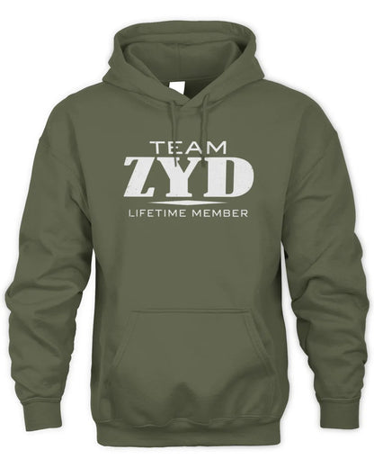 ZYD BL62-K4-128 - Personalized “Team NAME Lifetime Member” - Unisex Hoodie - Military Green