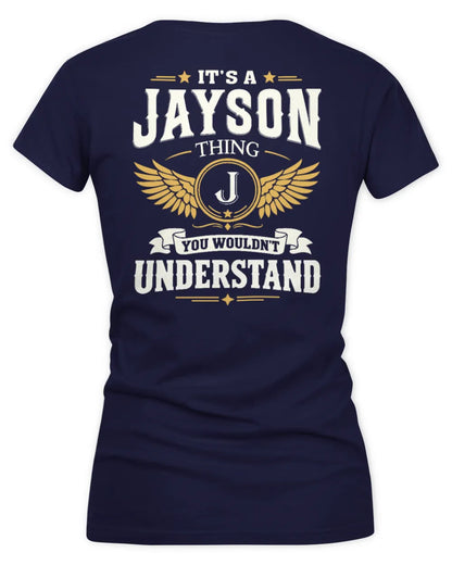 JAYSON KT06-M008 It’s a [NAME] Thing – You Wouldn’t Understand | Personalized Vintage T-Shirt - Women's V-Neck T-Shirt - Navy
