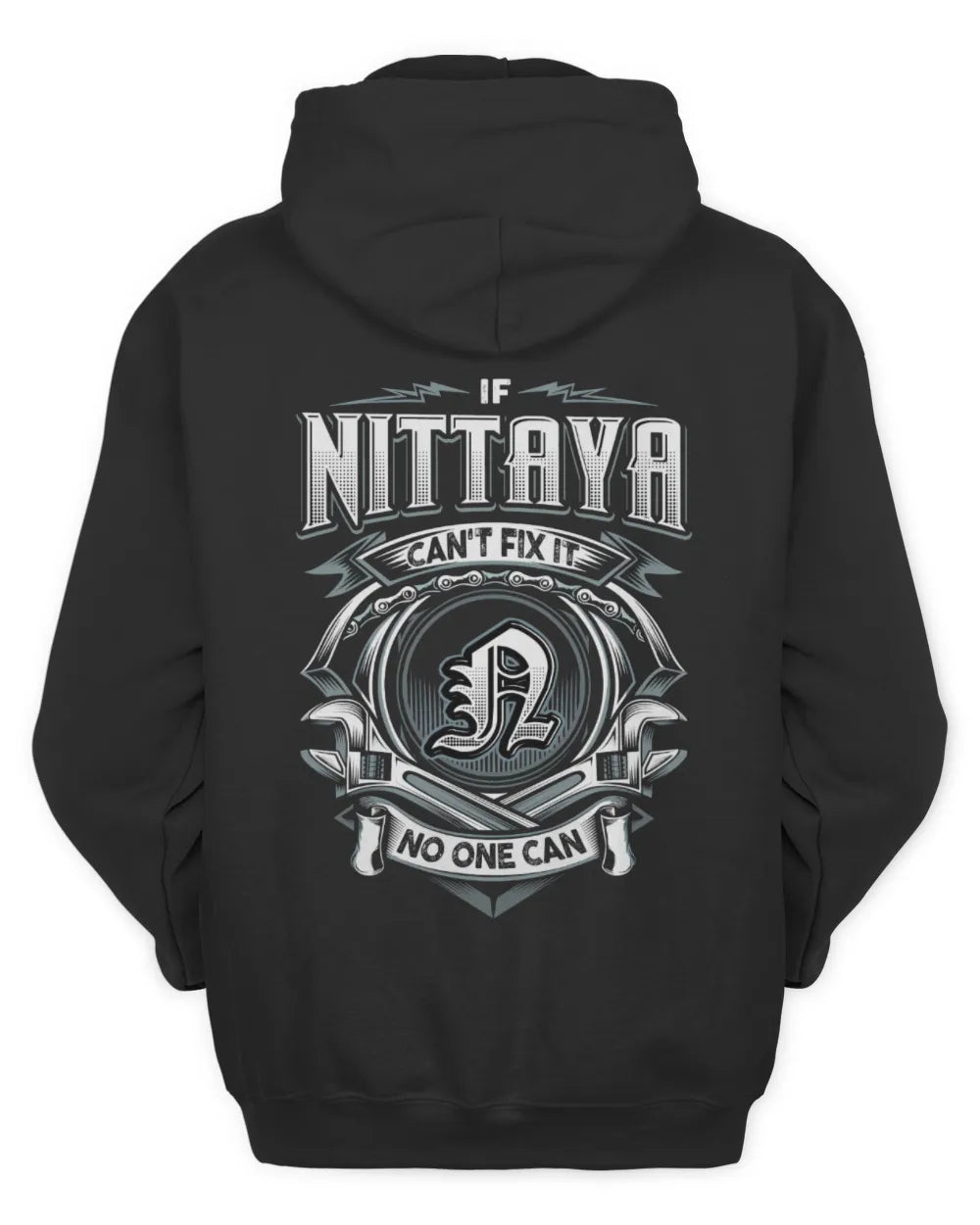 NITTAYA AP81-K4-626 - Personalized Ahmed Quote Apparel “If Ahmed Can't Fix It, No One Can” - Unisex Hoodie - Black