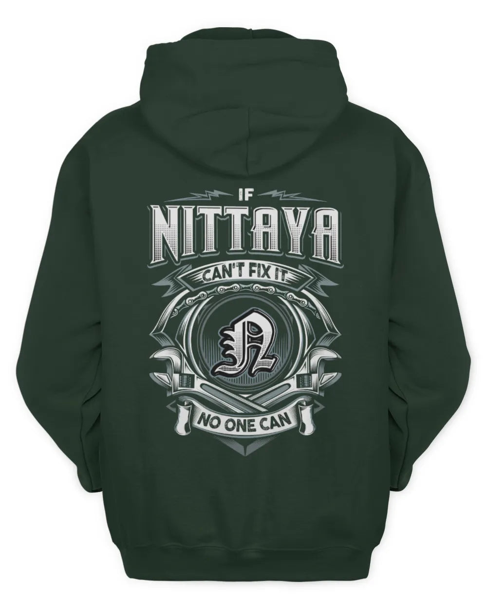 NITTAYA AP81-K4-626 - Personalized Ahmed Quote Apparel “If Ahmed Can't Fix It, No One Can” - Unisex Hoodie - Forest Green