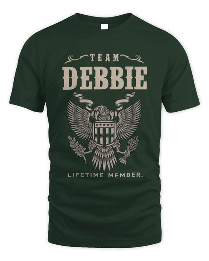DEBBIE TP06-K82 – Personalized Classic Style Apparel “Team NAME Lifetime Member” - Unisex Standard T-Shirt - Forest Green