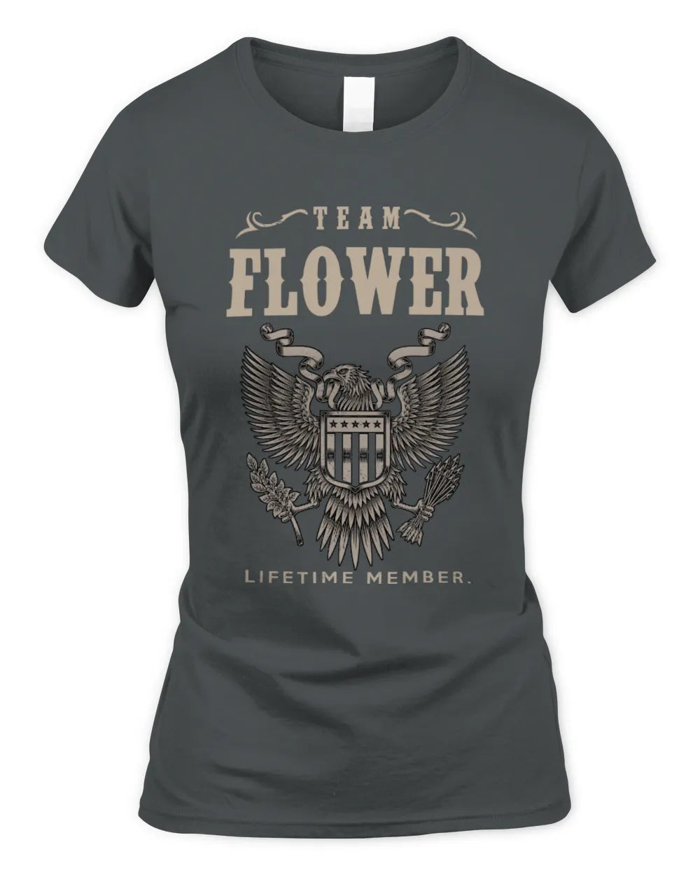 FLOWER TP06-K82 – Personalized Classic Style Apparel “Team NAME Lifetime Member” - Women's Standard T-Shirt - Charcoal