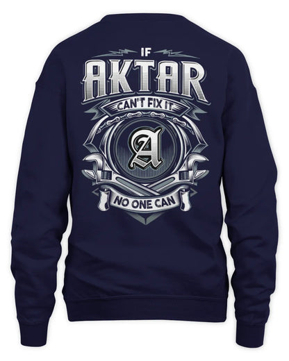 AKTAR AP81-K4-626 - Personalized Ahmed Quote Apparel “If Ahmed Can't Fix It, No One Can” - Unisex Sweatshirt - Navy