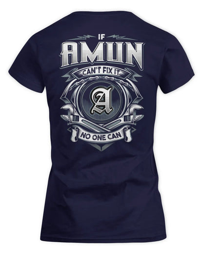 AMUN AP81-K4-626 - Personalized Ahmed Quote Apparel “If Ahmed Can't Fix It, No One Can” - Women's Standard T-Shirt - Navy