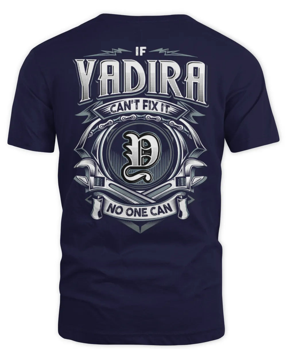 YADIRA AP81-K4-626 - Personalized Ahmed Quote Apparel “If Ahmed Can't Fix It, No One Can” - Unisex Standard T-Shirt - Navy