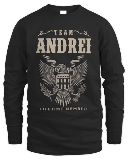 ANDREI TP06-K82 – Personalized Classic Style Apparel “Team NAME Lifetime Member” - Men's Long Sleeved T-Shirt - Black