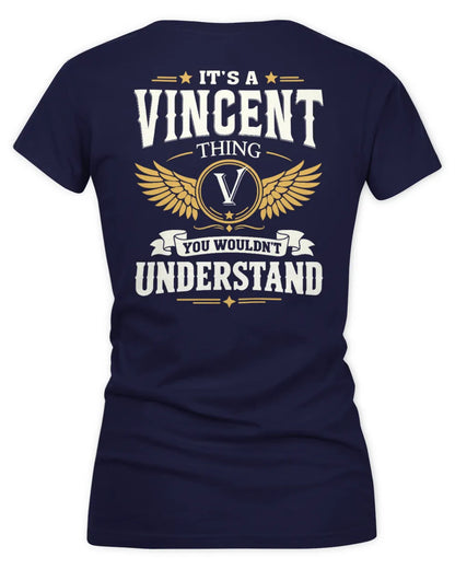 VINCENT KT06-M008 It’s a [NAME] Thing – You Wouldn’t Understand | Personalized Vintage T-Shirt - Women's V-Neck T-Shirt - Navy