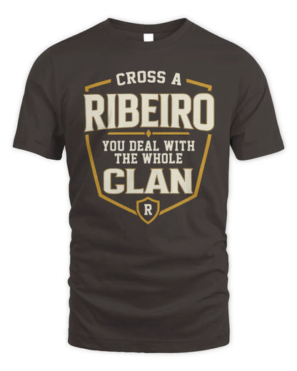 RIBEIRO NT1-K008 Cross A/An NAME, You Deal With the Whole Clan | Personalized Vintage T-Shirt - Unisex Standard T-Shirt - Dark Chocolate