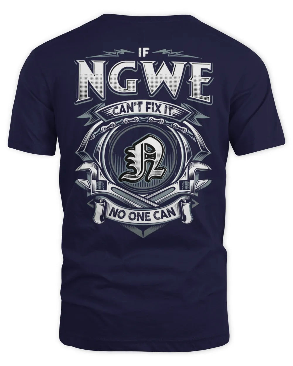NGWE AP81-K4-626 - Personalized Ahmed Quote Apparel “If Ahmed Can't Fix It, No One Can” - Unisex Standard T-Shirt - Navy