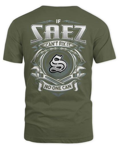 SAEZ AP81-K4-626 - Personalized Ahmed Quote Apparel “If Ahmed Can't Fix It, No One Can” - Unisex Standard T-Shirt - Military Green