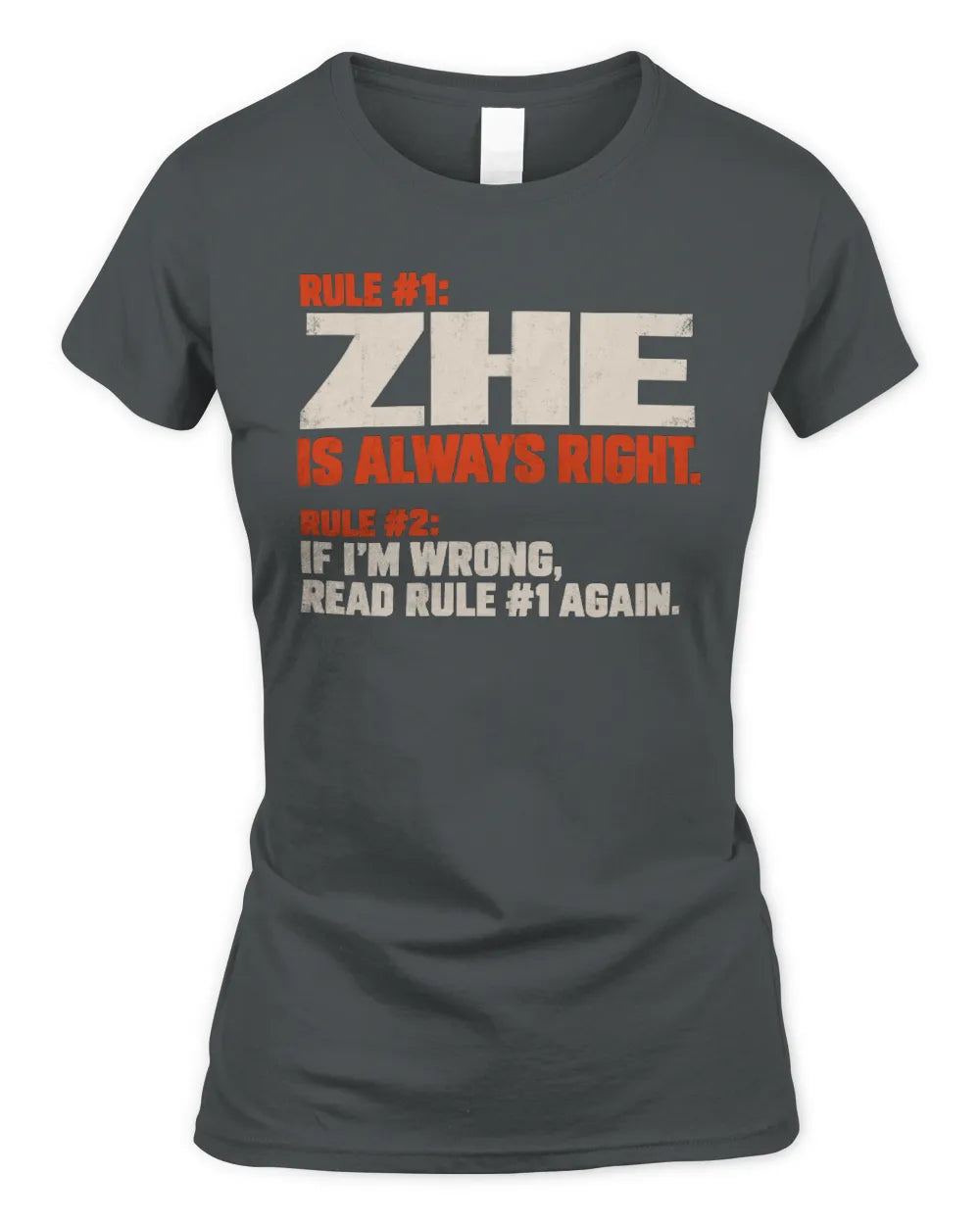 ZHE NP1-H006 
Always Right Personalized Name T-Shirt – Funny Custom Name Shirt - Women's Standard T-Shirt - Charcoal