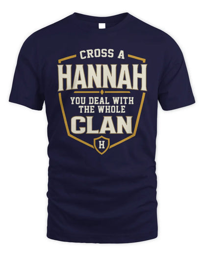 HANNAH NT1-K008 Cross A/An NAME, You Deal With the Whole Clan | Personalized Vintage T-Shirt - Unisex Standard T-Shirt - Navy