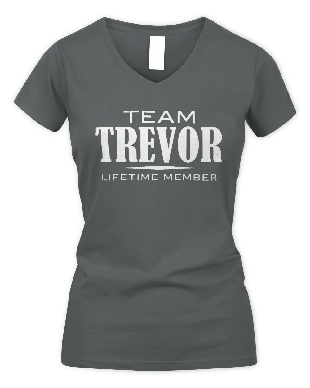 TREVOR BL62-K4-128 - Personalized “Team NAME Lifetime Member” - Women's V-Neck T-Shirt - Charcoal