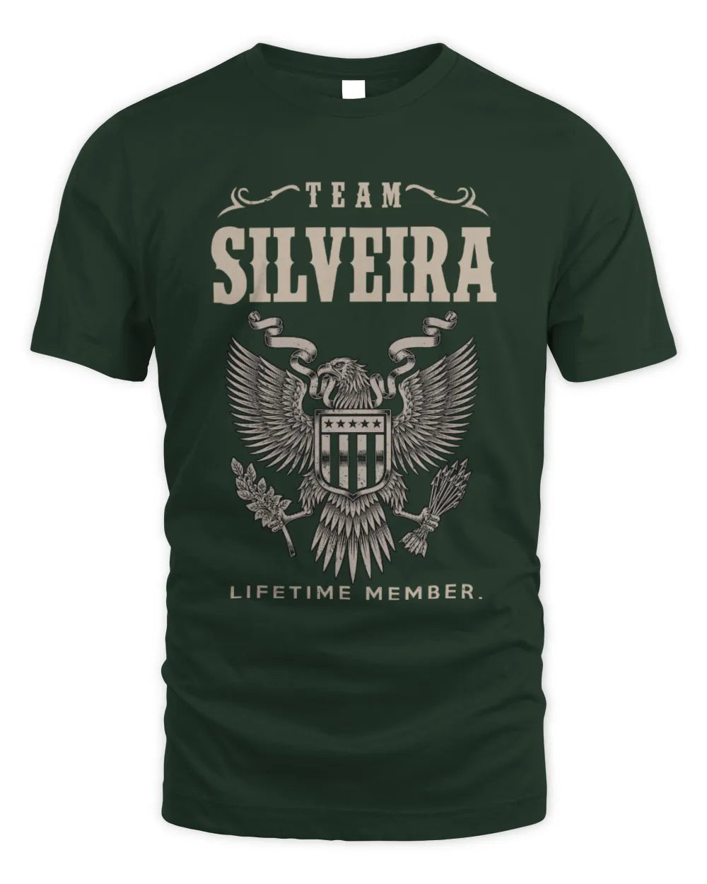 SILVEIRA TP06-K82 – Personalized Classic Style Apparel “Team NAME Lifetime Member” - Unisex Standard T-Shirt - Forest Green