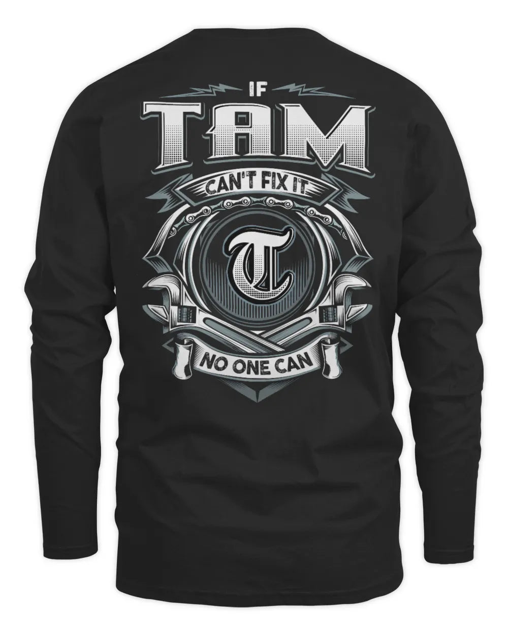 TAM AP81-K4-626 - Personalized Ahmed Quote Apparel “If Ahmed Can't Fix It, No One Can” - Men's Long Sleeved T-Shirt - Black
