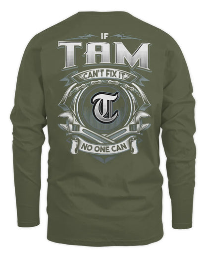 TAM AP81-K4-626 - Personalized Ahmed Quote Apparel “If Ahmed Can't Fix It, No One Can” - Men's Long Sleeved T-Shirt - Military Green