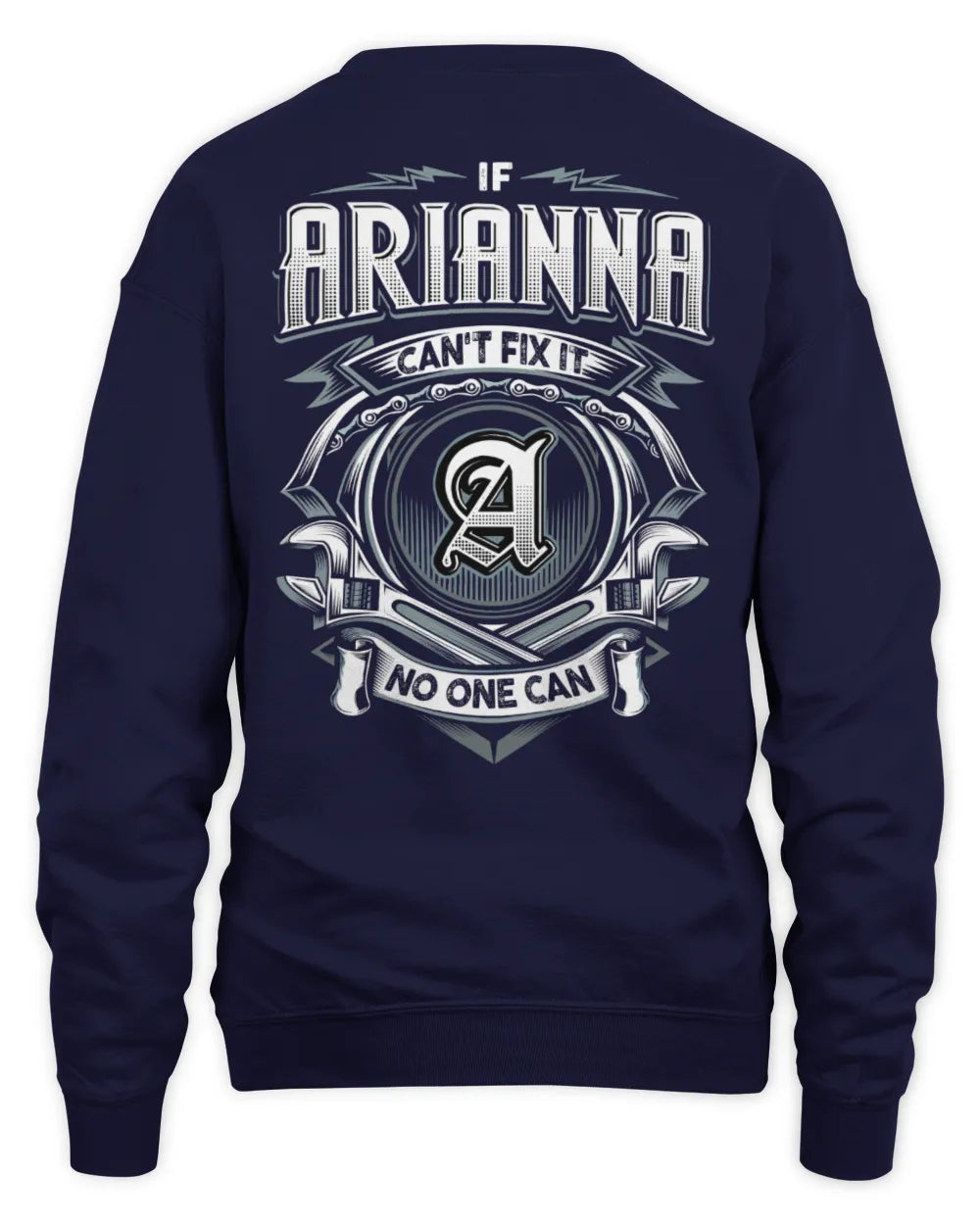 ARIANNA AP81-K4-626 - Personalized Ahmed Quote Apparel “If Ahmed Can't Fix It, No One Can” - Unisex Sweatshirt - Navy