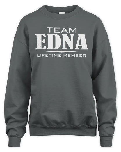 EDNA BL62-K4-128 - Personalized “Team NAME Lifetime Member” - Unisex Sweatshirt - Charcoal