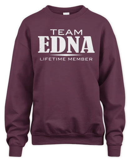 EDNA BL62-K4-128 - Personalized “Team NAME Lifetime Member” - Unisex Sweatshirt - Maroon