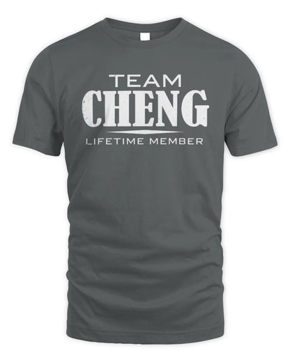 CHENG BL62-K4-128 - Personalized “Team NAME Lifetime Member” - Unisex Standard T-Shirt - Charcoal