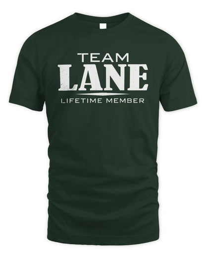 LANE BL62-K4-128 - Personalized “Team NAME Lifetime Member” - Unisex Standard T-Shirt - Forest Green