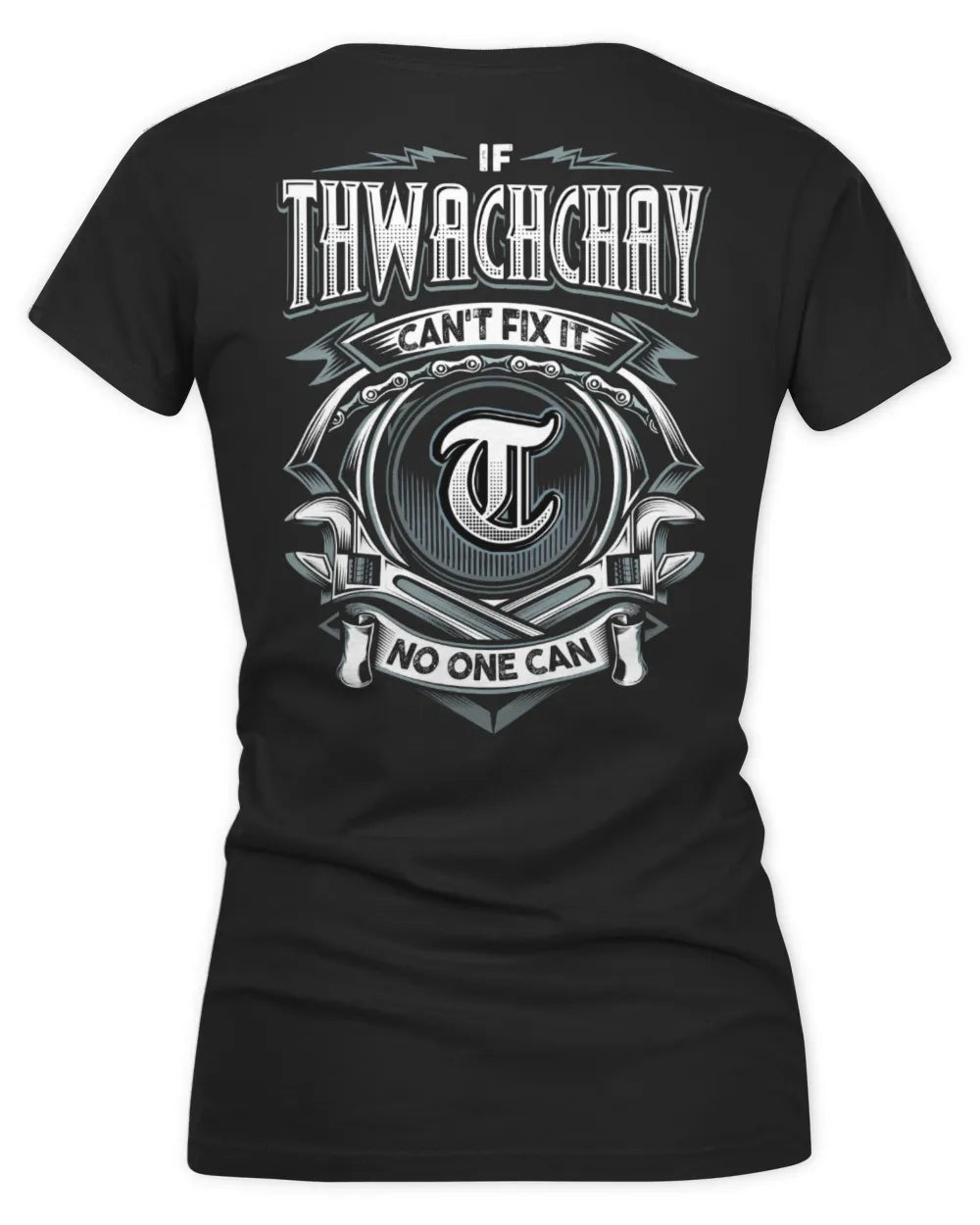 THWACHCHAY AP81-K4-626 - Personalized Ahmed Quote Apparel “If Ahmed Can't Fix It, No One Can” - Women's V-Neck T-Shirt - Black