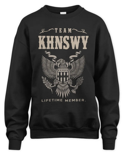 KHNSWY TP06-K82 – Personalized Classic Style Apparel “Team NAME Lifetime Member” - Unisex Sweatshirt - Black