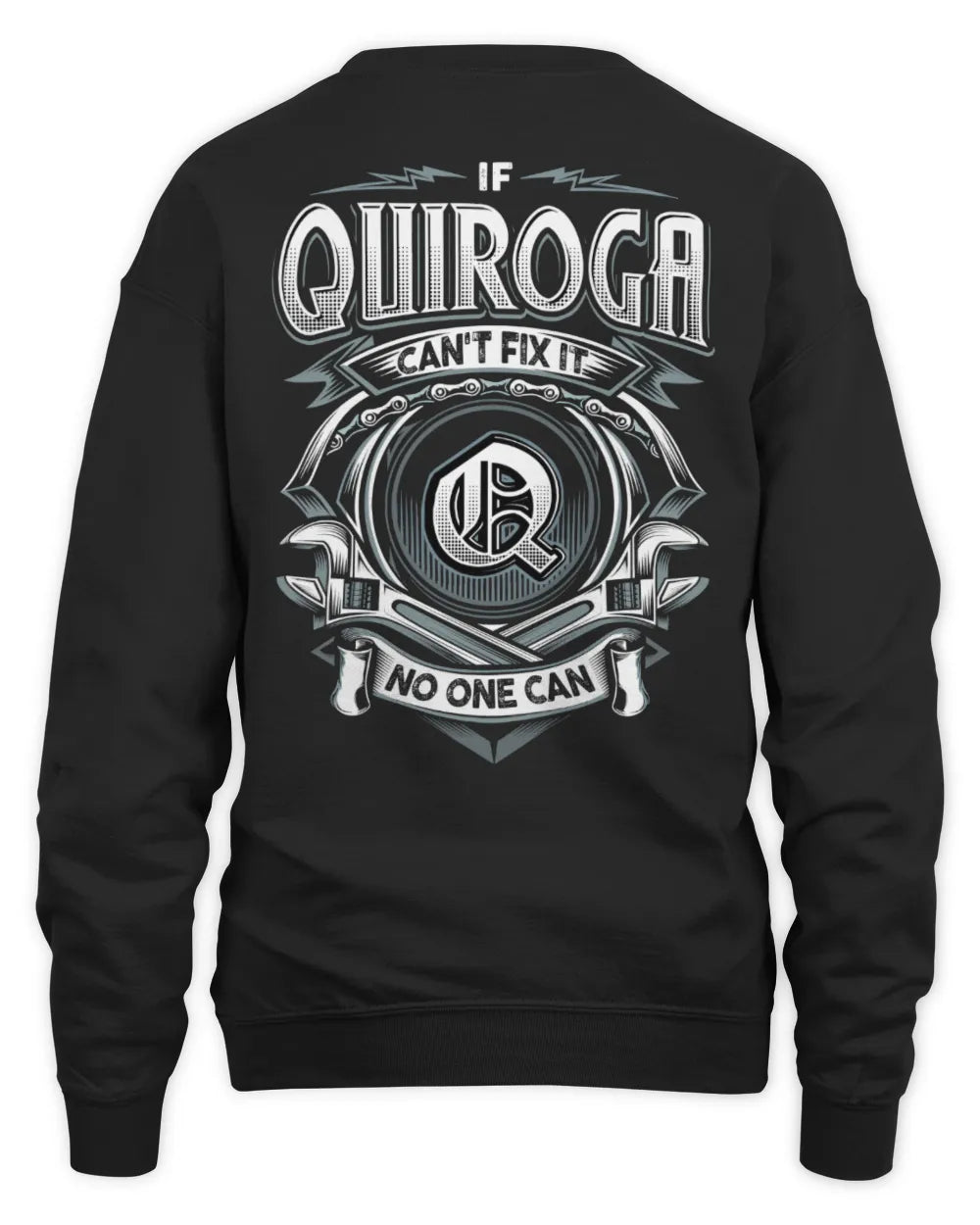 QUIROGA AP81-K4-626 - Personalized Ahmed Quote Apparel “If Ahmed Can't Fix It, No One Can” - Unisex Sweatshirt - Black