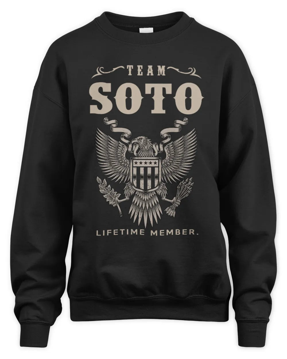 SOTO TP06-K82 – Personalized Classic Style Apparel “Team NAME Lifetime Member” - Unisex Sweatshirt - Black