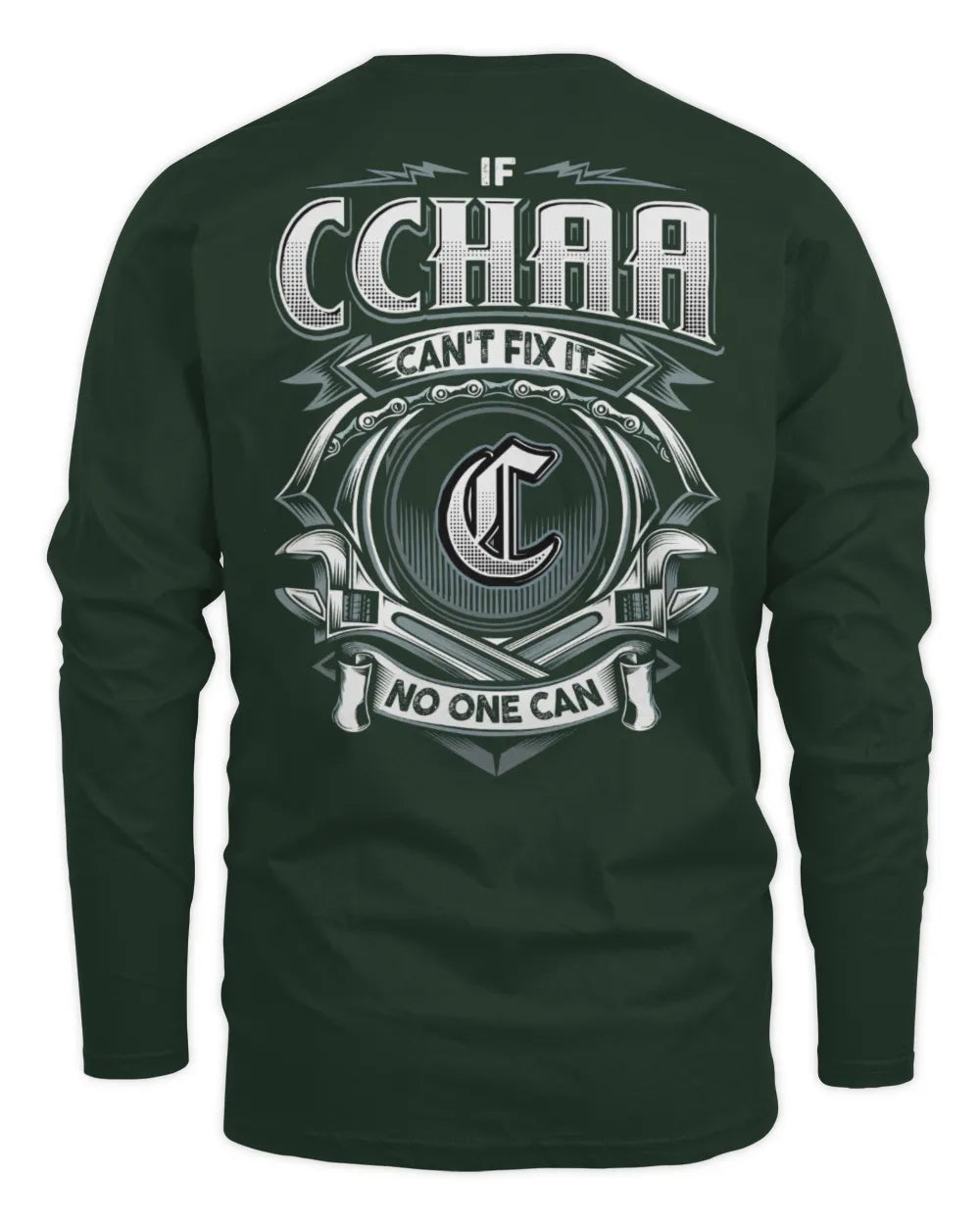 CCHAA AP81-K4-626 - Personalized Ahmed Quote Apparel “If Ahmed Can't Fix It, No One Can” - Men's Long Sleeved T-Shirt - Forest Green