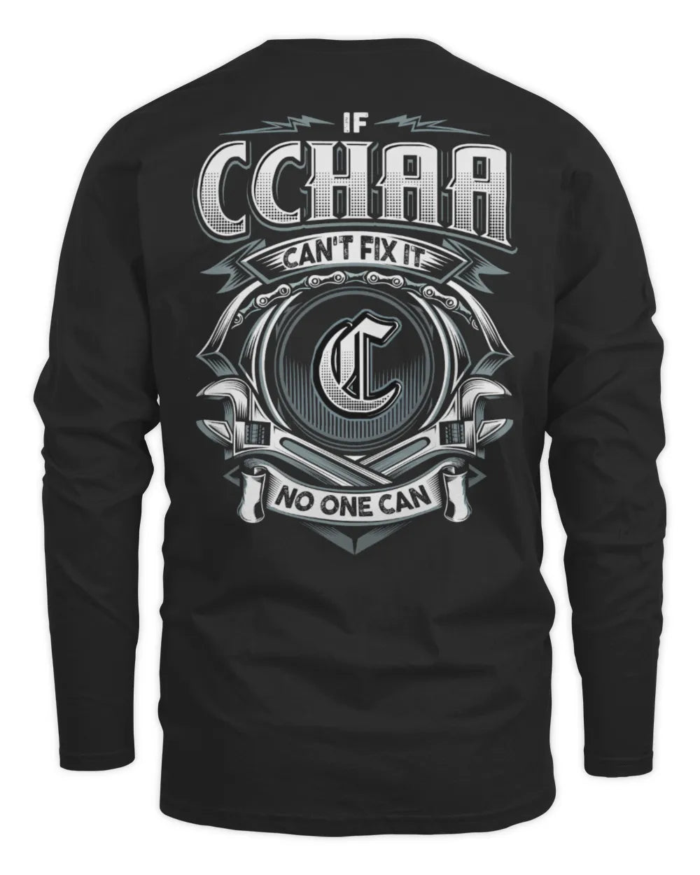 CCHAA AP81-K4-626 - Personalized Ahmed Quote Apparel “If Ahmed Can't Fix It, No One Can” - Men's Long Sleeved T-Shirt - Black