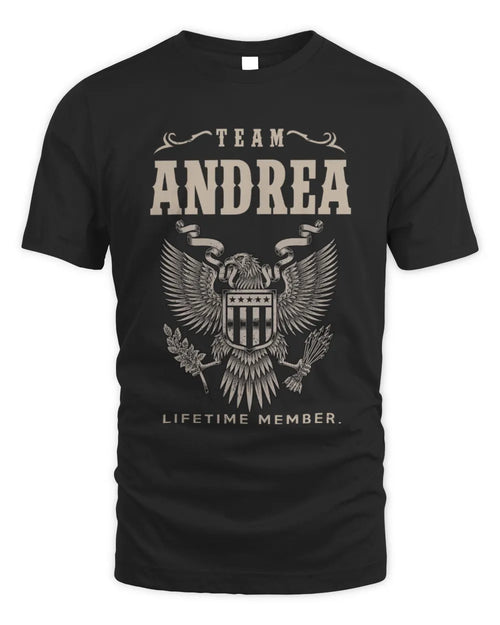 ANDREA TP06-K82 – Personalized Classic Style Apparel “Team NAME Lifetime Member” - Unisex Standard T-Shirt - Black