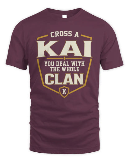 KAI NT1-K008 Cross A/An NAME, You Deal With the Whole Clan | Personalized Vintage T-Shirt - Unisex Standard T-Shirt - Maroon