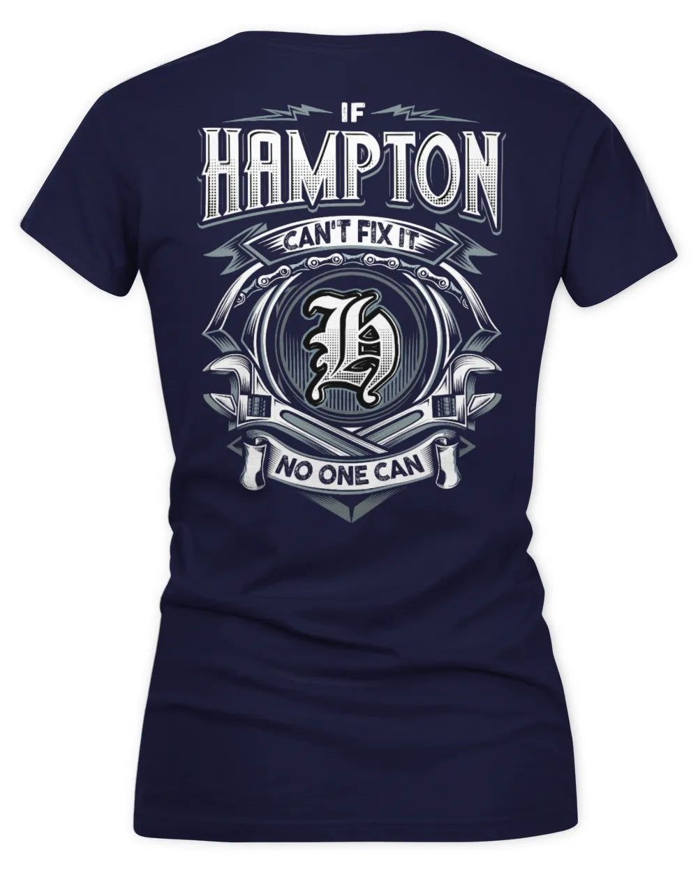 HAMPTON AP81-K4-626 - Personalized Ahmed Quote Apparel “If Ahmed Can't Fix It, No One Can” - Women's V-Neck T-Shirt - Navy