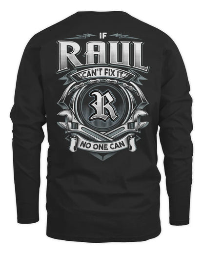 RAUL AP81-K4-626 - Personalized Ahmed Quote Apparel “If Ahmed Can't Fix It, No One Can” - Men's Long Sleeved T-Shirt - Black