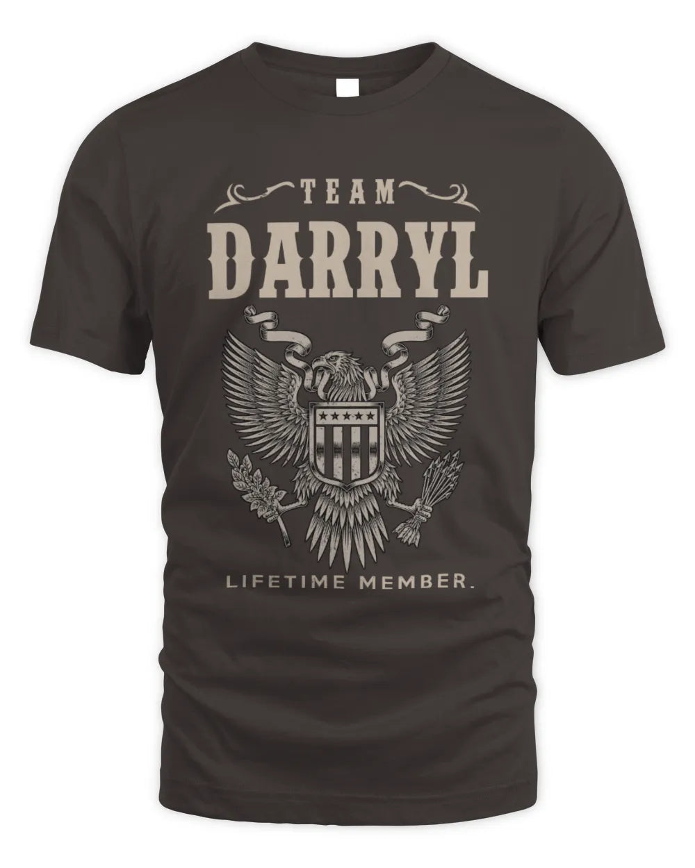 DARRYL TP06-K82 – Personalized Classic Style Apparel “Team NAME Lifetime Member” - Unisex Standard T-Shirt - Dark Chocolate