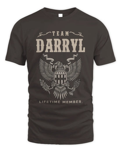 DARRYL TP06-K82 – Personalized Classic Style Apparel “Team NAME Lifetime Member” - Unisex Standard T-Shirt - Dark Chocolate