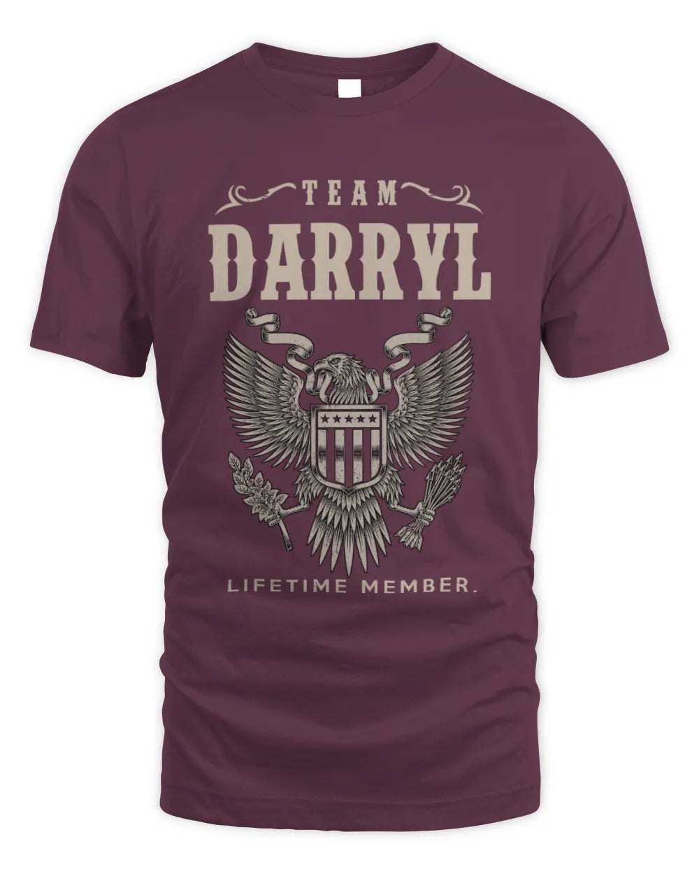 DARRYL TP06-K82 – Personalized Classic Style Apparel “Team NAME Lifetime Member” - Unisex Standard T-Shirt - Maroon