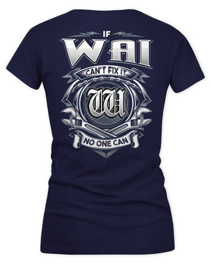 WAI AP81-K4-626 - Personalized Ahmed Quote Apparel “If Ahmed Can't Fix It, No One Can” - Women's V-Neck T-Shirt - Navy
