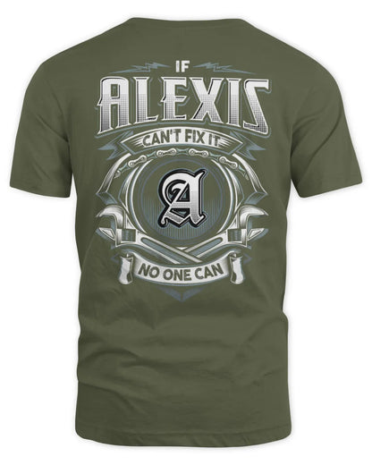 ALEXIS AP81-K4-626 - Personalized Ahmed Quote Apparel “If Ahmed Can't Fix It, No One Can” - Unisex Standard T-Shirt - Military Green